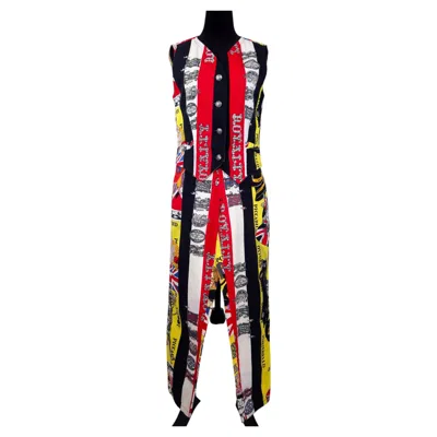 Pre-owned Versace Jeans Couture Rock And Royalty The Beatles Complete Pants And Vest 90 In Pink
