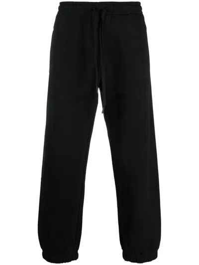 Versace Jeans Couture Embroidered-logo Track Pants In Black