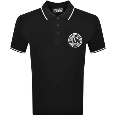 Versace Jeans Couture Round Logo Polo Black