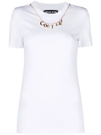 Versace Jeans Couture T-shirt Mit Rundem Ausschnitt In White