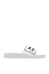 Versace Jeans Couture White Logo Shelly Pool Slides In White