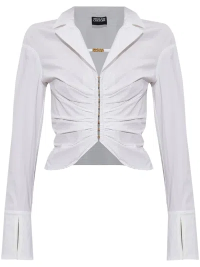 Versace Jeans Couture Ruched Front Top In White