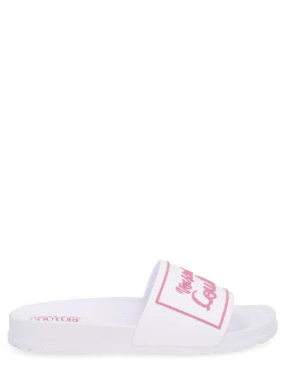 Versace Jeans Couture Flat Open Toe Sandals Shelly Bottom In Multi