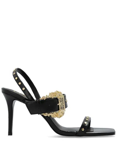 Versace Jeans Couture Buckle-detail 85mm Sandals In Black