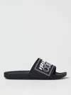 Versace Jeans Couture Slide Sandal With Logo In Black