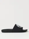 Versace Jeans Couture Black Bonded Pool Slides In Black