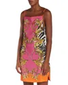 Versace Jeans Couture Outline Barocco Mini Dress In Flamingo