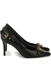Versace Jeans Couture Scarlett Buckle-detail Pointed-toe Pumps In Black