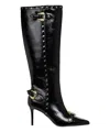 Versace Jeans Couture Ssense Exclusive Black Hardware Boots In Black