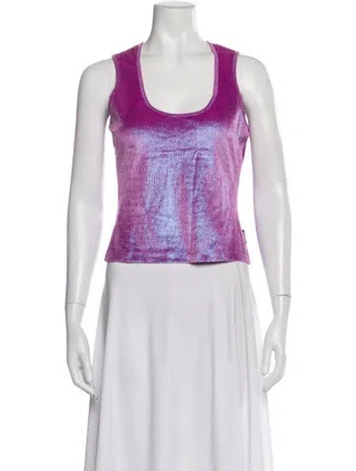 Pre-owned Versace Jeans Couture Scoop Neck Sleeveless Top In Purple