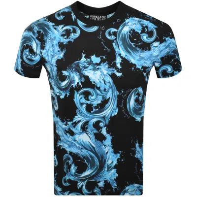 Versace Jeans Couture Sea Print T Shirt Black
