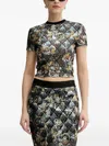 Versace Jeans Couture Sequin-embellished Baroque Top In Black