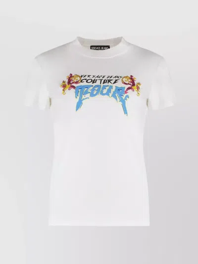 Versace Jeans Couture Sequin Embellished Crew Neck T-shirt In Blue