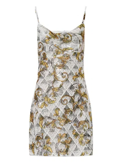 Versace Jeans Couture Sequin-embellished Dress In White