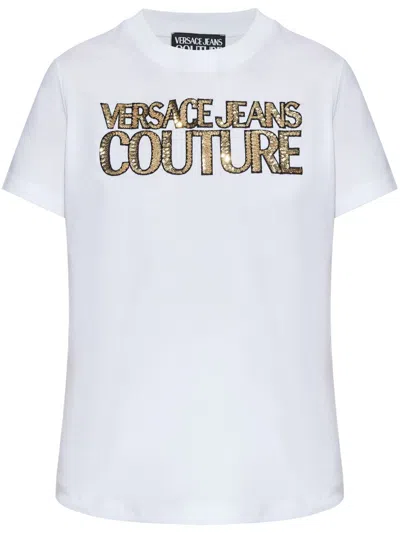 Versace Jeans Couture Sequin-embellished T-shirt In White