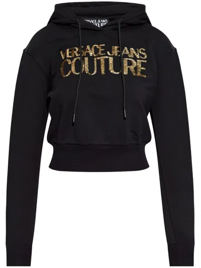 VERSACE JEANS COUTURE SEQUIN-LOGO HOODIE