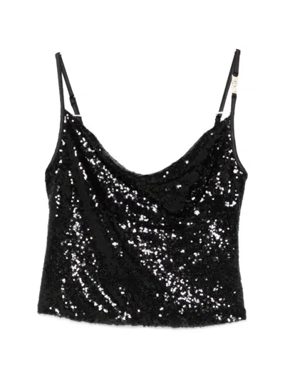 Versace Jeans Couture Sequin Top In Neutral