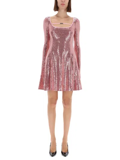 Versace Jeans Couture Sequined Dress In Pink