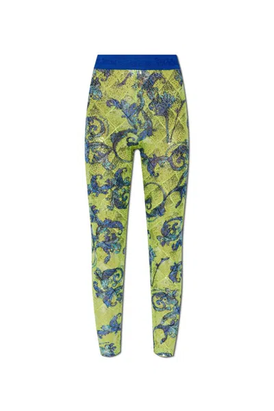 Versace Jeans Couture Printed Leggings In Multi
