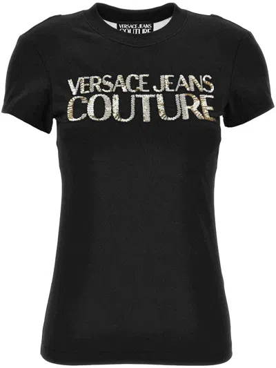 Versace Jeans Couture Sequins T-shirt Clothing In Black