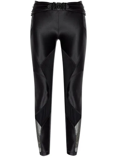 Versace Jeans Couture Sheer-panels Leggings In Black