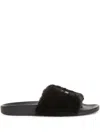 Versace Jeans Couture Slide Sandal With Logo In Black