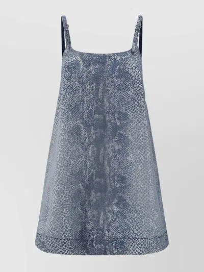 Versace Jeans Couture Shimmering Denim A-line Dress In Blue
