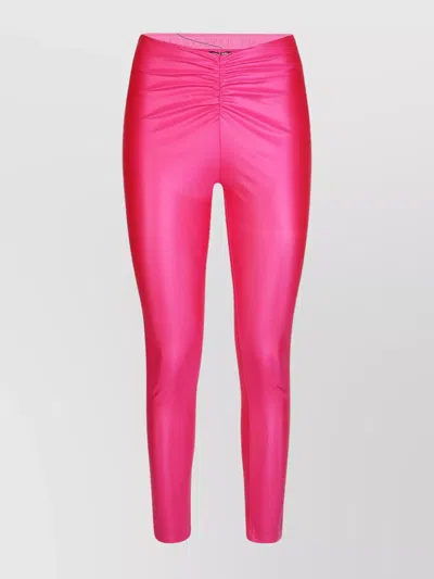 Versace Jeans Couture Shiny High-waisted Skinny Fit Leggings In Pink