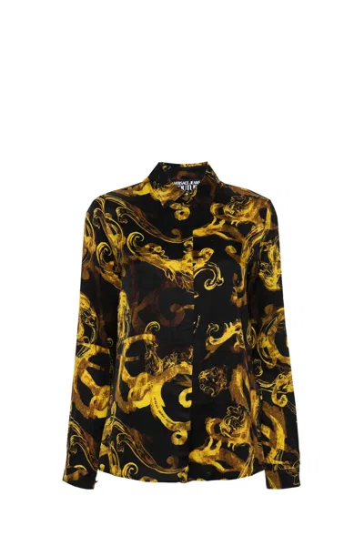 Versace Jeans Couture Watercolour Couture-print Shirt In Black