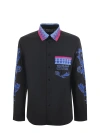 Versace Jeans Couture Shirt In Nero/multicolor