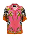 Versace Jeans Couture Camicia Printed Shirt In Pink
