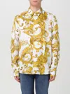 Versace Jeans Couture Man Shirt White Size 40 Viscose In Multicolor