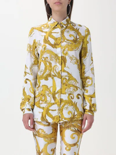 Versace Jeans Couture White Printed Long Sleeve Shirt