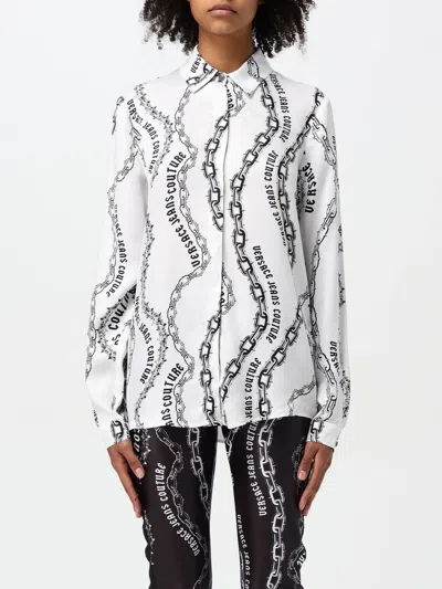 VERSACE JEANS COUTURE SHIRT VERSACE JEANS COUTURE WOMAN COLOR WHITE,F98944001