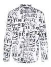 Versace Jeans Couture Baroque Print White Long-sleeved Shirts