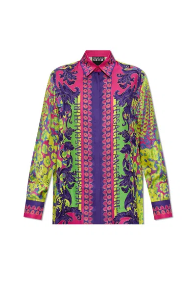 VERSACE JEANS COUTURE SHIRT WITH PRINT AND LOGO