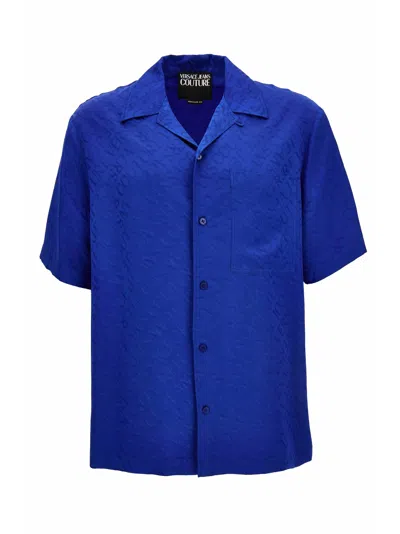 Versace Jeans Couture Shirt With Short Sleeves In Blue