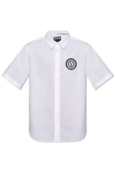Versace Jeans Couture Shirt With Short Sleeves In White