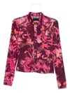 Versace Jeans Couture Porcelain Barocco Button-up Shirt In Pink