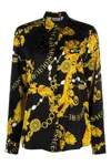 Versace Jeans Couture Logo Couture Print Blouse In Black