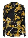 Versace Jeans Couture Logo Couture Print Blouse In Black