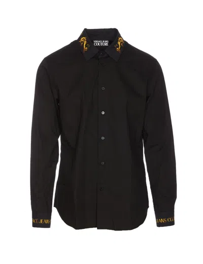 Versace Jeans Couture Panel Baroque Shirt In Black