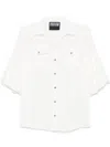 Versace Jeans Couture Puff Sleeves White Button-up Shirt In White