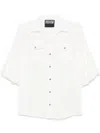 Versace Jeans Couture Puff Sleeves White Button-up Shirt In White