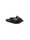 Versace Jeans Couture Black Bonded Pool Slides In Black