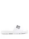 Versace Jeans Couture White Embossed Pool Slides In White