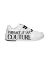 Versace Jeans Couture Man Sneakers White Size 8 Leather In White