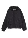 Versace Jeans Couture Quilted Hooded Jacket In Black