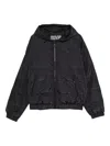 Versace Jeans Couture Quilted Hooded Jacket In Black