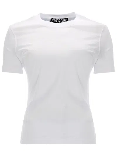 Versace Jeans Couture Short Sleeve Fitted Crew Neck T-shirt In White